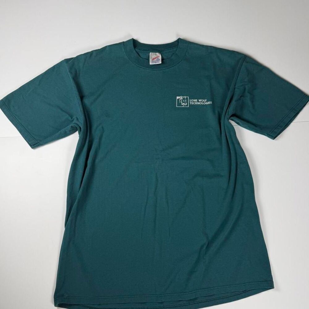 Jerzees Men's Green and Blue T-shirt